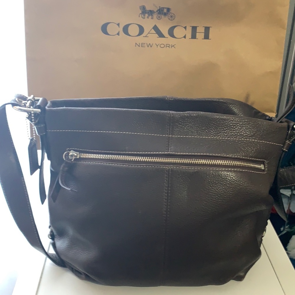 (SOLD) Coach Brown Pebble Leather Handbag